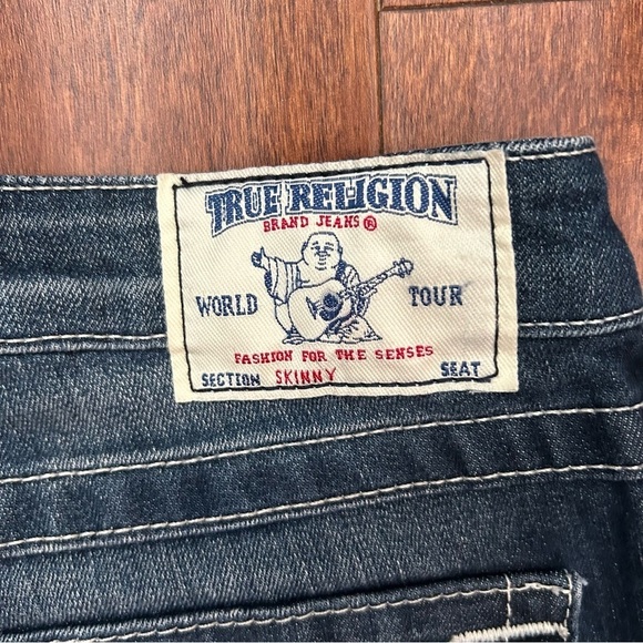 True Religion Women's Skinny Blue Jeans, Perfect for Wearing with Boots, Size 26 - Picture 11 of 16
